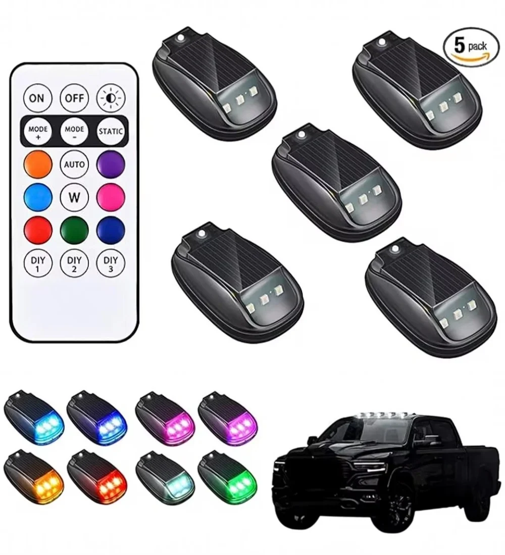 Feu LED Solaire Pour Voiture Avec Télécommande